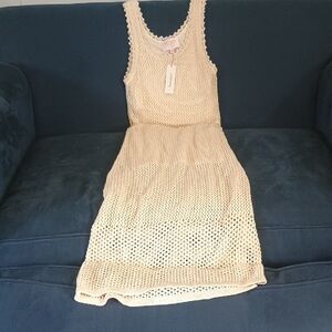 Francesca's Collections Cream Knit Midi Dress